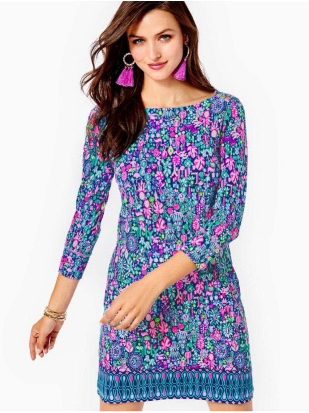 Lilly Pulitzer Sophie Low Tide Navy Jewely UPF 50+ Dress